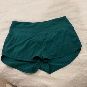 Lululemon speed up short high rise 2.5 size 8 green